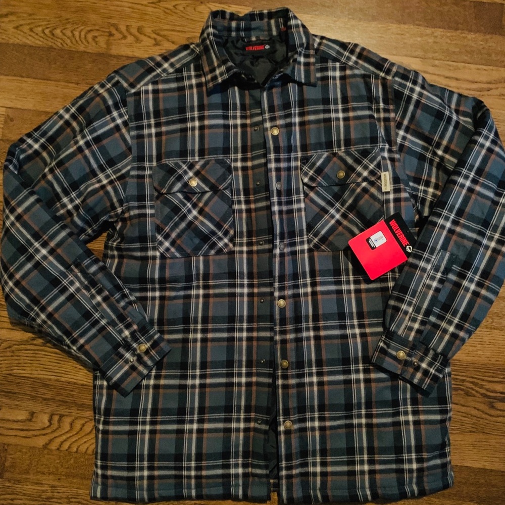Wolverine warm flannel quilted coat Sz m